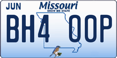 MO license plate BH4O0P