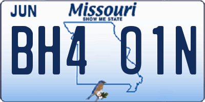 MO license plate BH4O1N