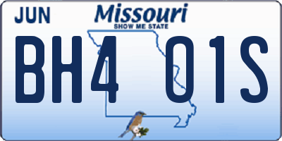 MO license plate BH4O1S