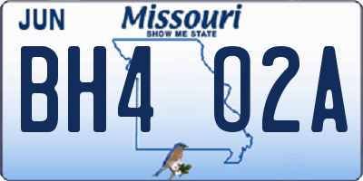 MO license plate BH4O2A