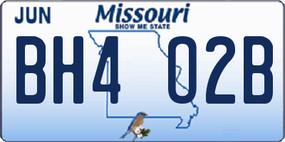 MO license plate BH4O2B
