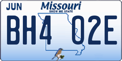 MO license plate BH4O2E