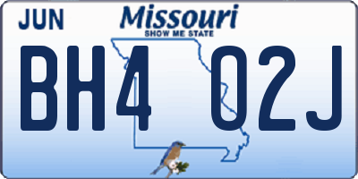 MO license plate BH4O2J