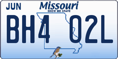 MO license plate BH4O2L
