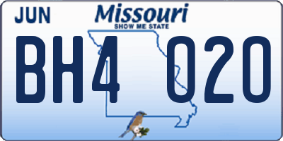 MO license plate BH4O2O