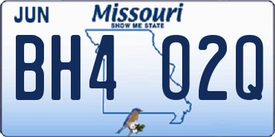 MO license plate BH4O2Q