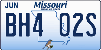 MO license plate BH4O2S