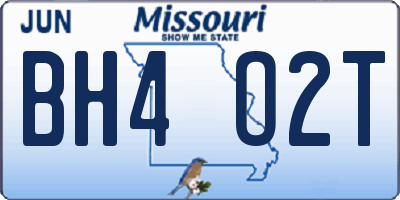 MO license plate BH4O2T