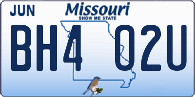 MO license plate BH4O2U