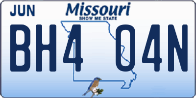 MO license plate BH4O4N