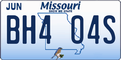 MO license plate BH4O4S