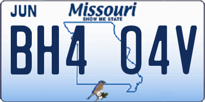 MO license plate BH4O4V