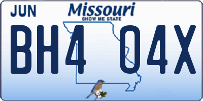 MO license plate BH4O4X
