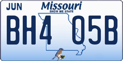 MO license plate BH4O5B