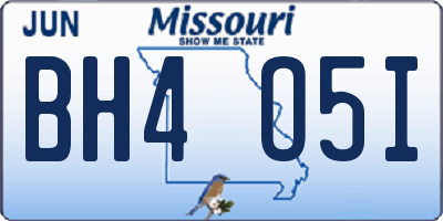MO license plate BH4O5I