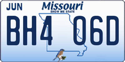 MO license plate BH4O6D