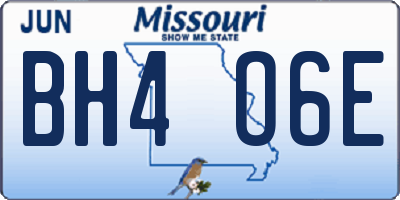 MO license plate BH4O6E