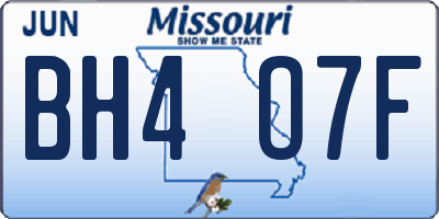 MO license plate BH4O7F
