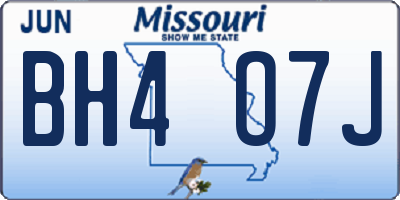 MO license plate BH4O7J