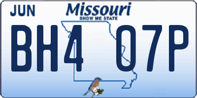 MO license plate BH4O7P