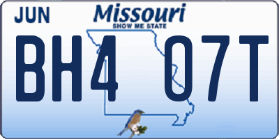 MO license plate BH4O7T