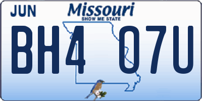 MO license plate BH4O7U