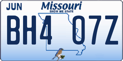 MO license plate BH4O7Z