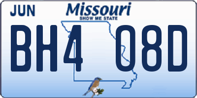 MO license plate BH4O8D