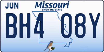 MO license plate BH4O8Y