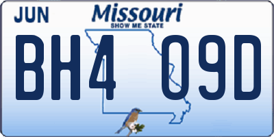 MO license plate BH4O9D