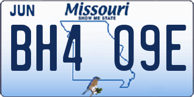 MO license plate BH4O9E