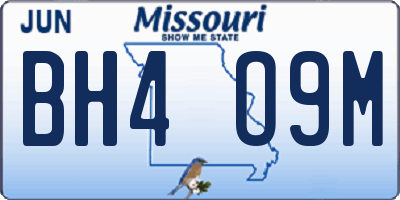 MO license plate BH4O9M