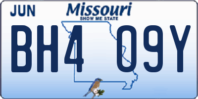 MO license plate BH4O9Y