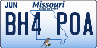 MO license plate BH4P0A