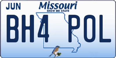 MO license plate BH4P0L