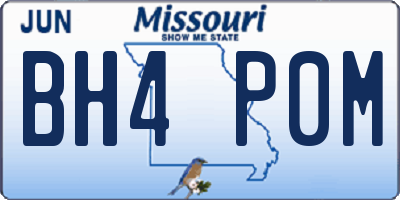 MO license plate BH4P0M