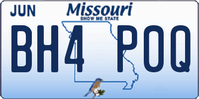 MO license plate BH4P0Q