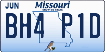 MO license plate BH4P1D