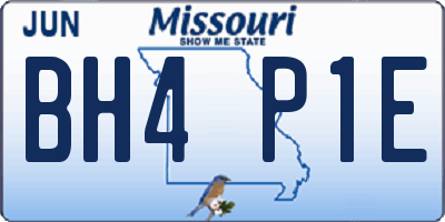 MO license plate BH4P1E