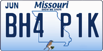 MO license plate BH4P1K