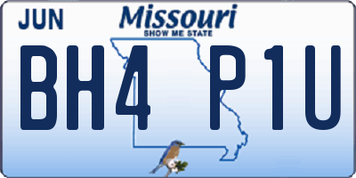 MO license plate BH4P1U