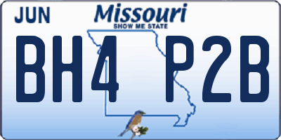 MO license plate BH4P2B