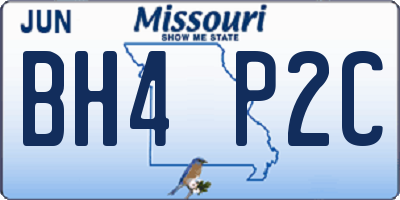 MO license plate BH4P2C