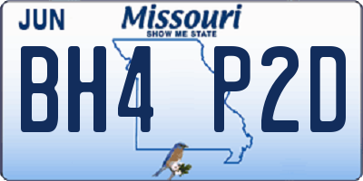 MO license plate BH4P2D