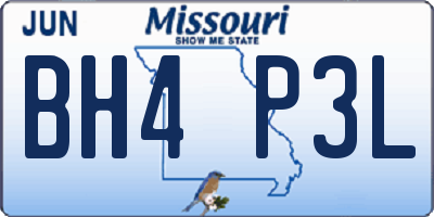 MO license plate BH4P3L