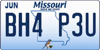 MO license plate BH4P3U
