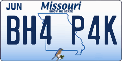 MO license plate BH4P4K