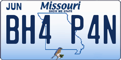 MO license plate BH4P4N