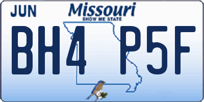 MO license plate BH4P5F