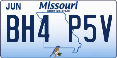 MO license plate BH4P5V